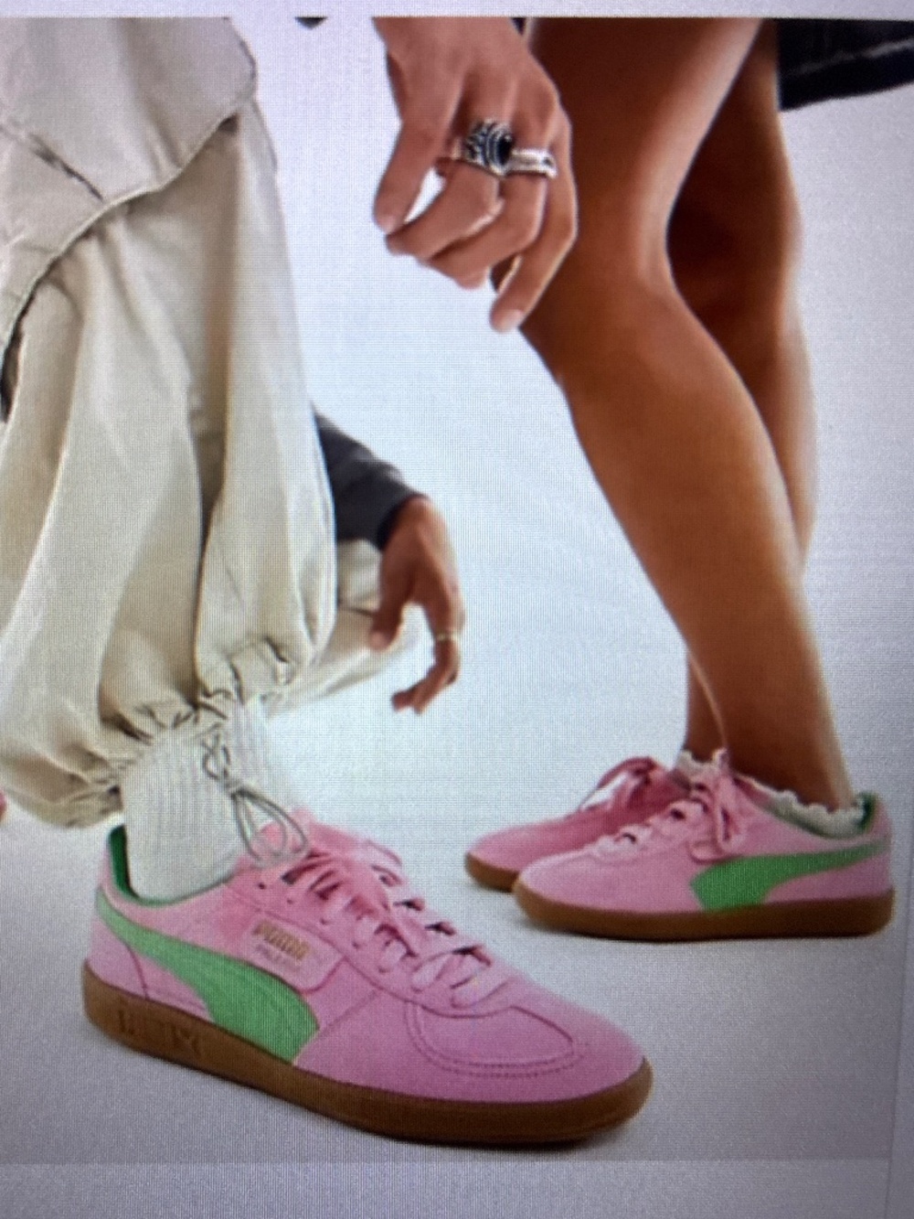 Puma Palermo Pink/Green Sneakers